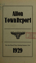 Report of the financial standing of the Town of Alton for the fiscal year ending .. 1929_cover