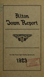 Report of the financial standing of the Town of Alton for the fiscal year ending .. 1923_cover