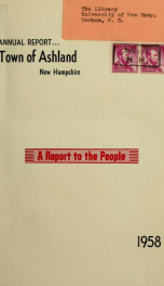 Annual report of the officers of the Town of Ashland 1958_cover