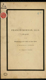 Address in memory of Hon. Francis Kernan, LL. D., 1816-1892_cover