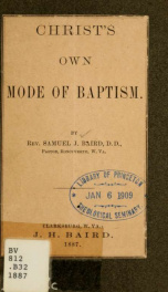 Christ's own mode of baptism_cover