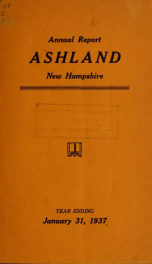 Annual report of the officers of the Town of Ashland 1937_cover