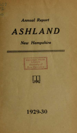 Annual report of the officers of the Town of Ashland 1930_cover