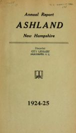 Annual report of the officers of the Town of Ashland 1925_cover