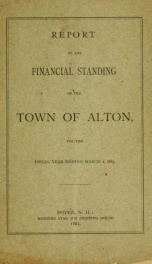 Report of the financial standing of the Town of Alton for the fiscal year ending .. 1885_cover