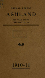 Annual report of the officers of the Town of Ashland 1911_cover