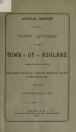 Annual report of the officers of the Town of Ashland 1889_cover