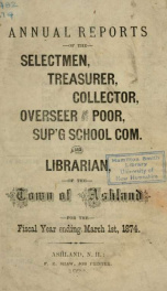 Annual report of the officers of the Town of Ashland 1874_cover