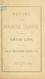 Report of the financial standing of the Town of Alton for the fiscal year ending .. 1884_cover