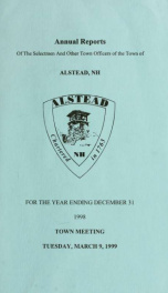 Annual reports of the town officers of Alstead, N. H 1998_cover