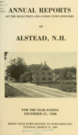 Annual reports of the town officers of Alstead, N. H 1988_cover