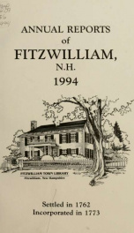 Report of the superintending school committee of Fitzwilliam, for the year ending . 1994_cover