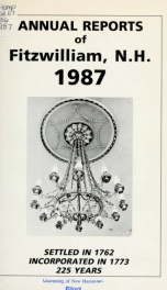 Report of the superintending school committee of Fitzwilliam, for the year ending . 1987_cover