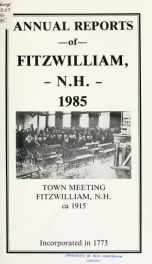 Report of the superintending school committee of Fitzwilliam, for the year ending . 1985_cover