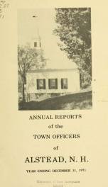 Annual reports of the town officers of Alstead, N. H 1971_cover