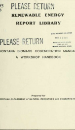 Montana biomass cogeneration manual : a workshop handbook 1983_cover