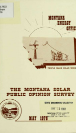 Results and analysis of the Montana solar questionnaire 1978_cover