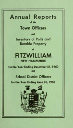 Report of the superintending school committee of Fitzwilliam, for the year ending . 1960_cover