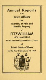 Report of the superintending school committee of Fitzwilliam, for the year ending . 1959_cover