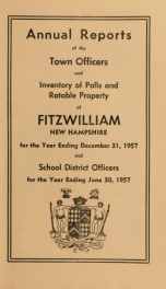 Report of the superintending school committee of Fitzwilliam, for the year ending . 1957_cover