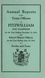 Report of the superintending school committee of Fitzwilliam, for the year ending . 1954_cover