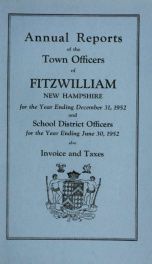 Report of the superintending school committee of Fitzwilliam, for the year ending . 1952_cover