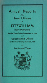 Report of the superintending school committee of Fitzwilliam, for the year ending . 1951_cover