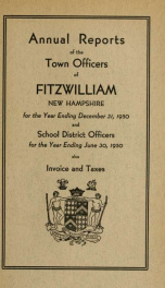 Report of the superintending school committee of Fitzwilliam, for the year ending . 1950_cover