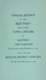 Annual reports of the town officers of Alstead, N. H 1954_cover