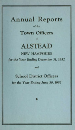 Annual reports of the town officers of Alstead, N. H 1952_cover