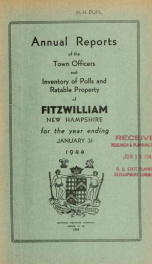 Report of the superintending school committee of Fitzwilliam, for the year ending . 1944_cover