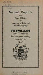 Report of the superintending school committee of Fitzwilliam, for the year ending . 1943_cover