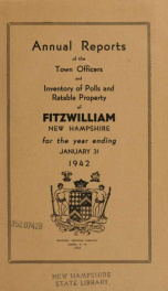 Report of the superintending school committee of Fitzwilliam, for the year ending . 1942_cover