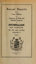 Report of the superintending school committee of Fitzwilliam, for the year ending . 1941_cover