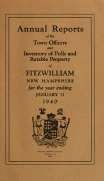 Report of the superintending school committee of Fitzwilliam, for the year ending . 1940_cover