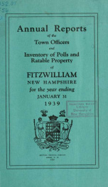 Report of the superintending school committee of Fitzwilliam, for the year ending . 1939_cover