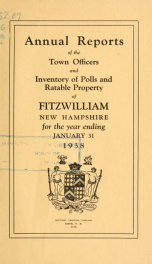 Report of the superintending school committee of Fitzwilliam, for the year ending . 1938_cover