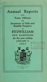 Report of the superintending school committee of Fitzwilliam, for the year ending . 1937_cover