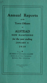 Annual reports of the town officers of Alstead, N. H 1939_cover