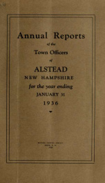 Annual reports of the town officers of Alstead, N. H 1936_cover