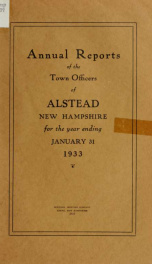 Annual reports of the town officers of Alstead, N. H 1933_cover