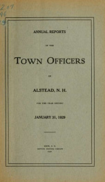 Annual reports of the town officers of Alstead, N. H 1929_cover
