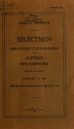 Annual reports of the town officers of Alstead, N. H 1925_cover