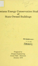 Montana energy conservation study of state owned buildings 1979_cover