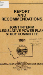 Report to the Forty-Ninth Legislature : report and recommendations, 1984 1984_cover