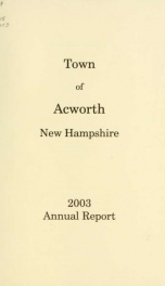 Reports of the officers of the Town of Acworth 2003_cover