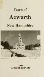 Reports of the officers of the Town of Acworth 1992_cover