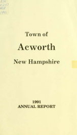 Reports of the officers of the Town of Acworth 1991_cover