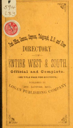 Logan's post-office, census, express, telegraph, railroad and river directory of the entire West & South_cover