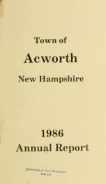 Reports of the officers of the Town of Acworth 1986_cover